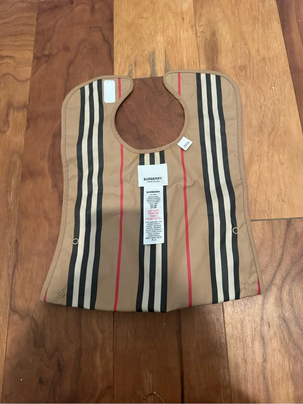 Burberry Baby Bib with Fold-Out Pocket